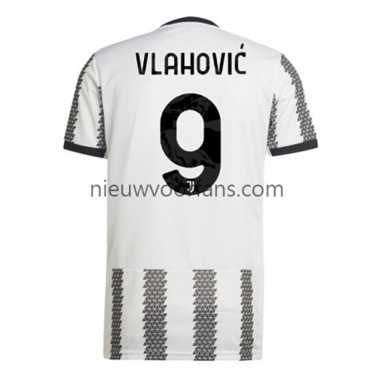 Juventus Heren Shirt met Bedrukking Vlahovic 9 Thuis 2022-2023 Korte Mouw
