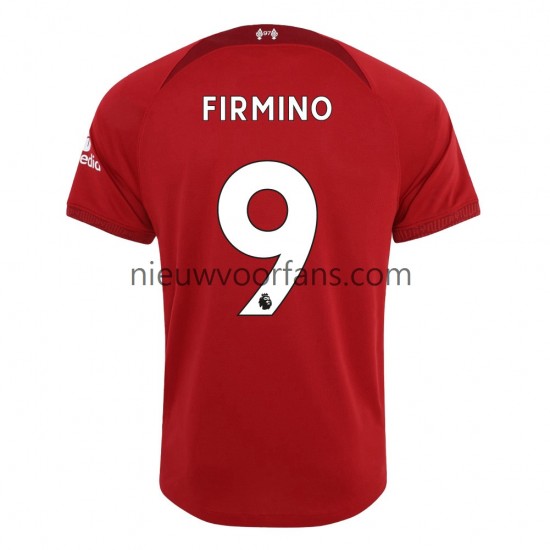 Liverpool Heren Shirt met Bedrukking Firmino 9 Thuis 2022-2023 Korte Mouw