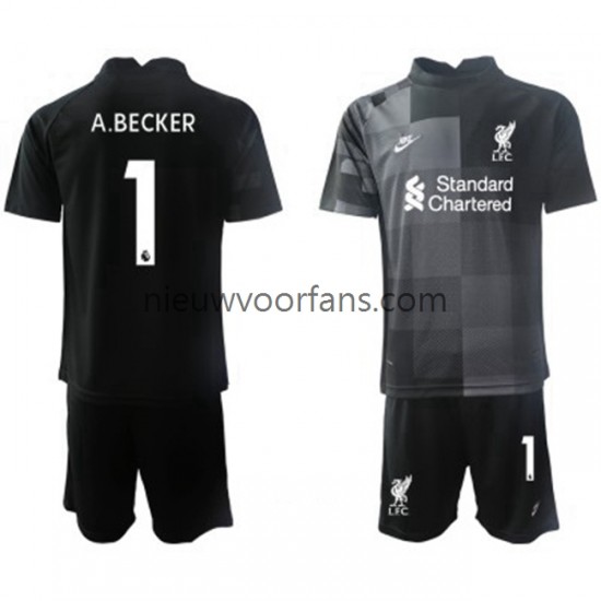 Liverpool Kind Shirt met Bedrukking Doelman Alisson Becker 1 Derde 2021-2022 Korte Mouw