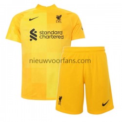 Liverpool Kind Shirt met Bedrukking Doelman Uit 2021-2022 Korte Mouw