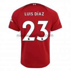Liverpool Heren Shirt met Bedrukking Luis Diaz 23 Thuis 2022-2023 Korte Mouw