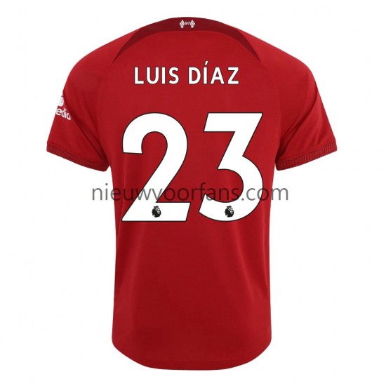 Liverpool Heren Shirt met Bedrukking Luis Diaz 23 Thuis 2022-2023 Korte Mouw