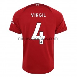 Liverpool Heren Shirt met Bedrukking Virgil 4 Thuis 2022-2023 Korte Mouw
