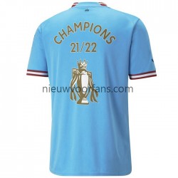 Manchester City Heren Shirt met Bedrukking Champions Thuis 2022-2023 Korte Mouw