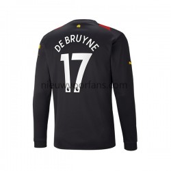 Manchester City Heren Shirt met Bedrukking De Bruyne 17 Uit 2022-2023 Lange Mouw