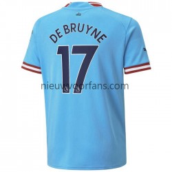 Manchester City Heren Shirt met Bedrukking De Bruyne 17 Thuis 2022-2023 Korte Mouw