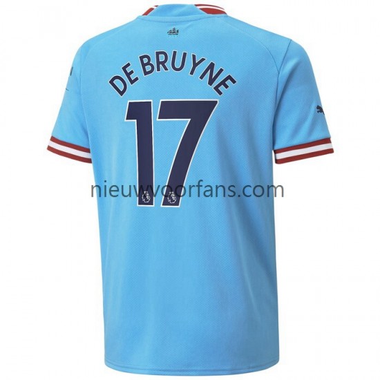 Manchester City Heren Shirt met Bedrukking De Bruyne 17 Thuis 2022-2023 Korte Mouw