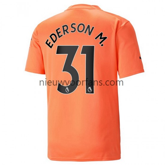 Manchester City Heren Shirt met Bedrukking Doelman Ederson M. 31 Derde 2022-2023 Korte Mouw