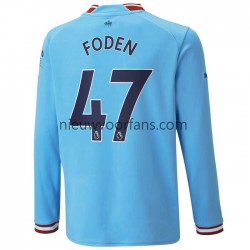 Manchester City Heren Shirt met Bedrukking Foden 47 Thuis 2022-2023 Lange Mouw