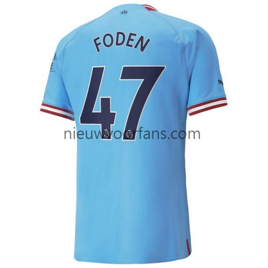 Manchester City Heren Shirt met Bedrukking Foden 47 Thuis 2022-2023 Korte Mouw