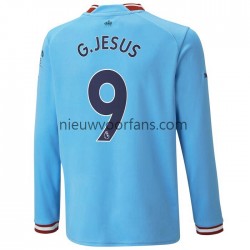 Manchester City Heren Shirt met Bedrukking G.Jesus 9 Thuis 2022-2023 Lange Mouw