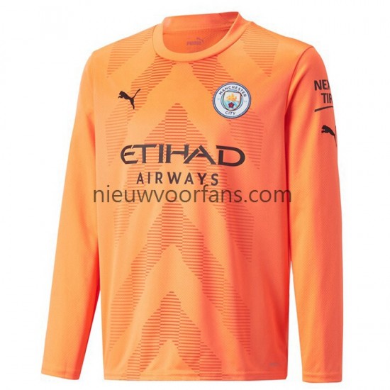 Manchester City Heren Shirt met Bedrukking Doelman Derde 2022-2023 Lange Mouw