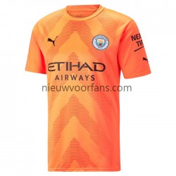 Manchester City Heren Shirt met Bedrukking Doelman Derde 2022-2023 Korte Mouw