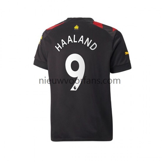 Manchester City Heren Shirt met Bedrukking Haaland 9 Uit 2022-2023 Korte Mouw