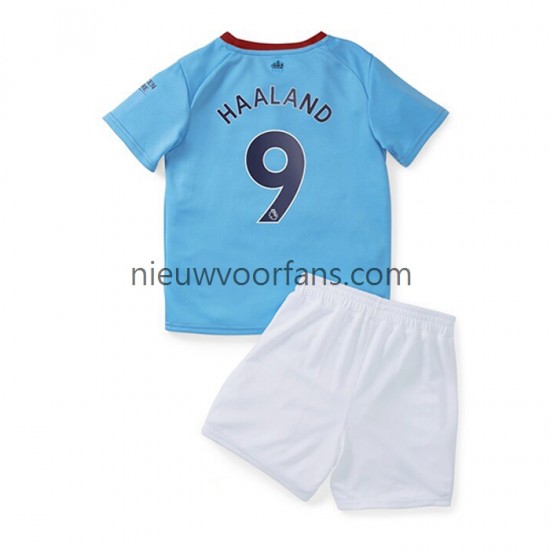 Manchester City Kind Shirt met Bedrukking Haaland 9 Thuis 2022-2023 Korte Mouw