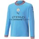 Manchester City Heren Shirt met Bedrukking Thuis 2022-2023 Lange Mouw