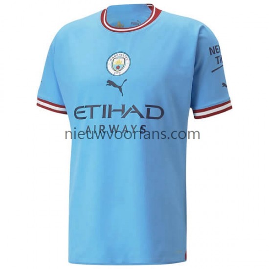 Manchester City Heren Shirt met Bedrukking Thuis 2022-2023 Korte Mouw