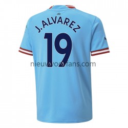Manchester City Heren Shirt met Bedrukking J. ALVAREZ 19 Thuis 2022-2023 Korte Mouw