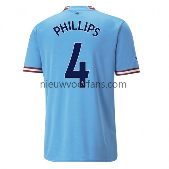Manchester City Heren Shirt met Bedrukking PHILLIPS 4 Thuis 2022-2023 Korte Mouw