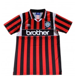 Manchester City Heren Shirt met Bedrukking 1996 Retro Uit Korte Mouw