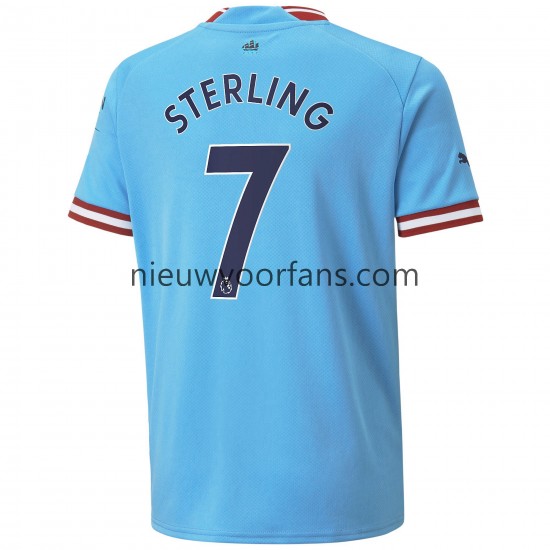 Manchester City Heren Shirt met Bedrukking Sterling 7 Thuis 2022-2023 Korte Mouw