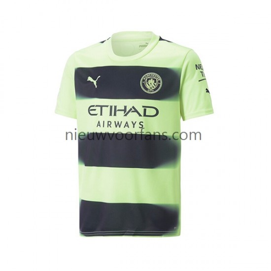 Manchester City Heren Shirt met Bedrukking Derde 2022-2023 Korte Mouw