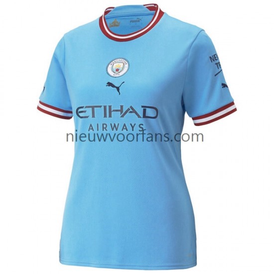 Manchester City Dames Shirt met Bedrukking Thuis 2022-2023 Korte Mouw