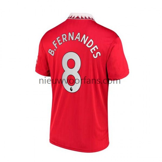 Manchester United Heren Shirt met Bedrukking Bruno Fernandes 8 Thuis 2022-2023 Korte Mouw
