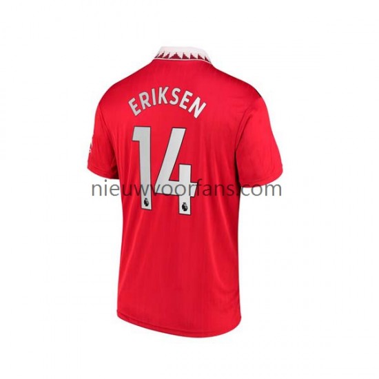 Manchester United Heren Shirt met Bedrukking Christian Eriksen 14 Thuis 2022-2023 Korte Mouw