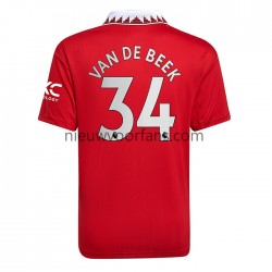 Manchester United Heren Shirt met Bedrukking Donny van de Beek 34 Thuis 2022-2023 Korte Mouw