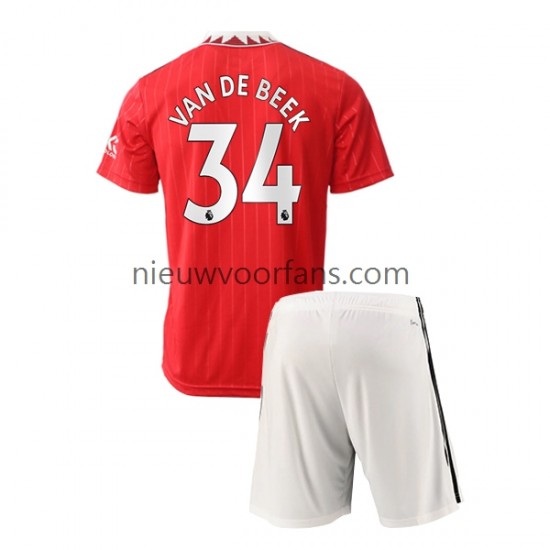 Manchester United Kind Shirt met Bedrukking Donny van de Beek 34 Thuis 2022-2023 Korte Mouw