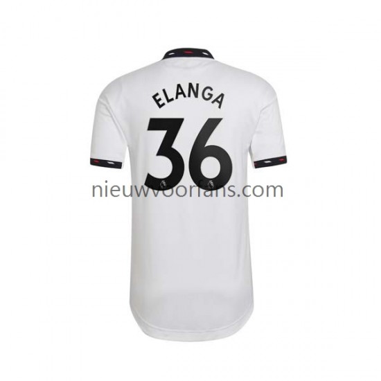 Manchester United Heren Shirt met Bedrukking Elanga 36 Uit 2022-2023 Korte Mouw