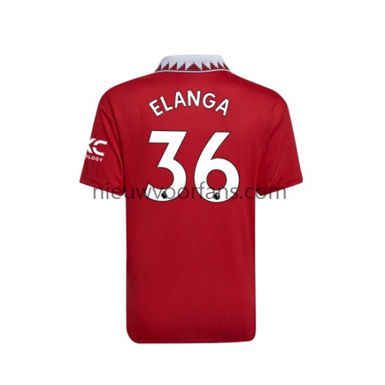 Manchester United Heren Shirt met Bedrukking Elanga 36 Thuis 2022-2023 Korte Mouw