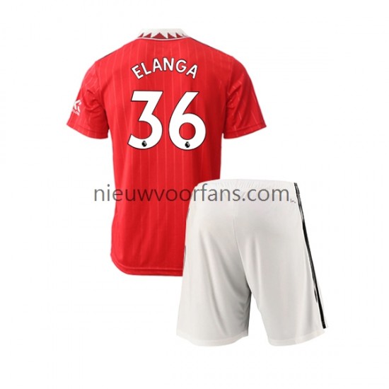 Manchester United Kind Shirt met Bedrukking Elanga 36 Thuis 2022-2023 Korte Mouw