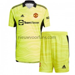 Manchester United Kind Shirt met Bedrukking Doelman Thuis 2021-2022 Korte Mouw