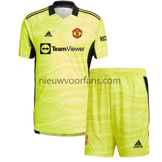 Manchester United Kind Shirt met Bedrukking Doelman Thuis 2021-2022 Korte Mouw