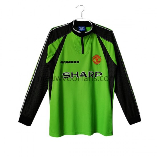 Manchester United Heren Shirt met Bedrukking Doelman Retro Thuis 1998-1999 Lange Mouw
