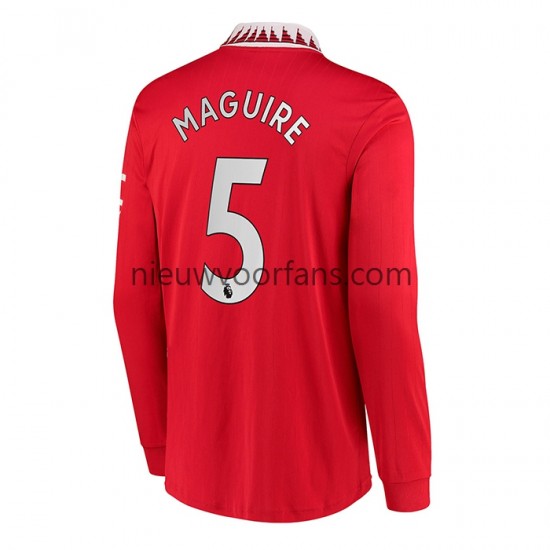 Manchester United Heren Shirt met Bedrukking Harry Maguire 5 Thuis 2022-2023 Lange Mouw