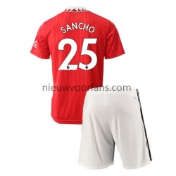 Manchester United Heren Kind Shirt met Bedrukking Jadon Sancho 25 Thuis 2022-2023 Korte Mouw