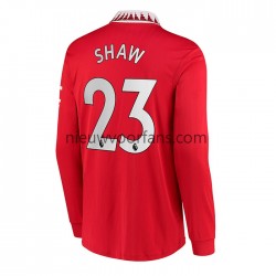 Manchester United Heren Shirt met Bedrukking Luke Shaw 23 Thuis 2022-2023 Lange Mouw