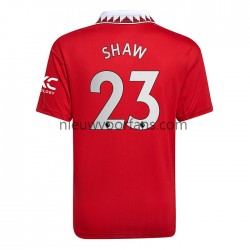Manchester United Heren Shirt met Bedrukking Luke Shaw 23 Thuis 2022-2023 Korte Mouw