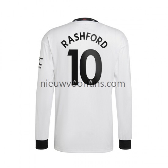 Manchester United Heren Shirt met Bedrukking Rashford 10 Uit 2022-2023 Lange Mouw