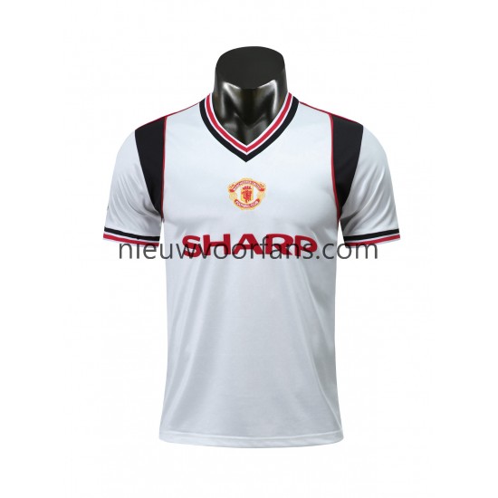 Manchester United Heren Shirt met Bedrukking 1985 Retro Uit Korte Mouw