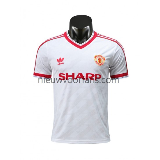 Manchester United Heren Shirt met Bedrukking 1986 Retro Uit Korte Mouw