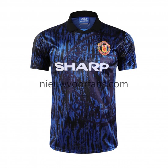 Manchester United Heren Shirt met Bedrukking 1993 Retro Uit Korte Mouw