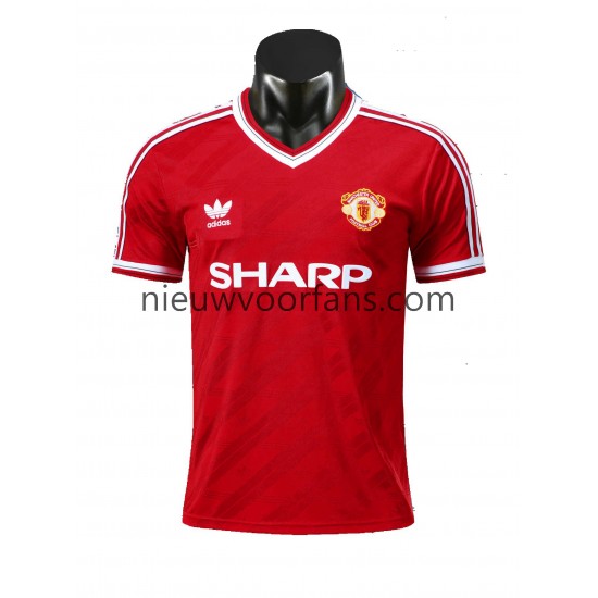 Manchester United Heren Shirt met Bedrukking 1986 Retro Thuis Korte Mouw