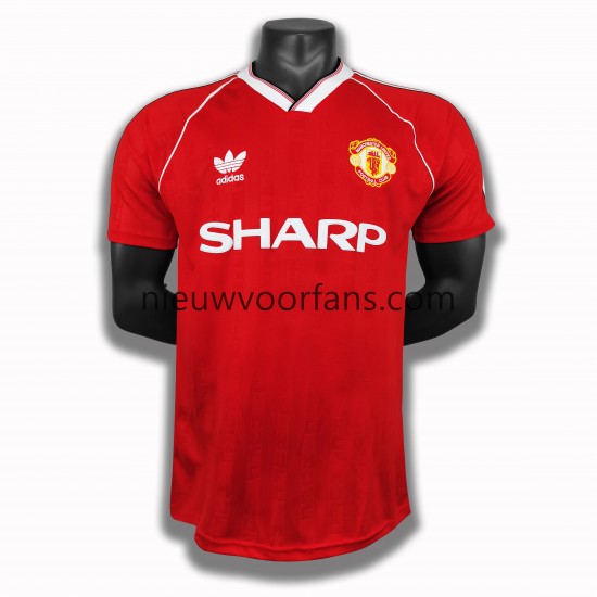 Manchester United Heren Shirt met Bedrukking 1988 Retro Thuis Korte Mouw