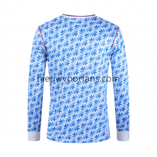 Manchester United Heren Shirt met Bedrukking 1992 Retro Thuis Lange Mouw