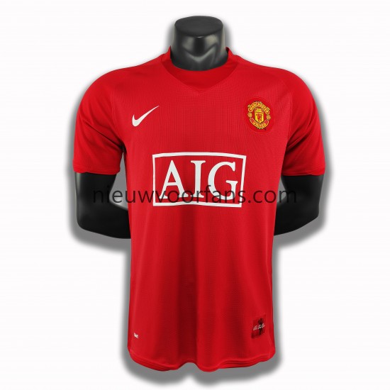 Manchester United Heren Shirt met Bedrukking Retro Thuis 2007-2008 Korte Mouw