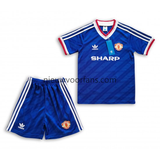 Manchester United Kind Shirt met Bedrukking 1986 Retro Uit Korte Mouw